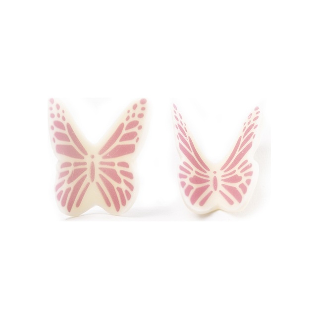 Schokoladen Schmetterlinge weiss+pink Dobla 120Stk