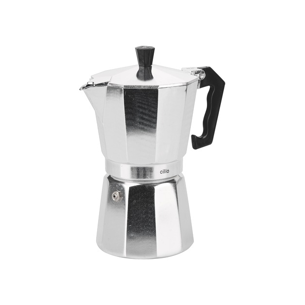 Espresso Kocher Classico H = 200 mm, L = 90 mm, Aluminium, für 6 Tassen