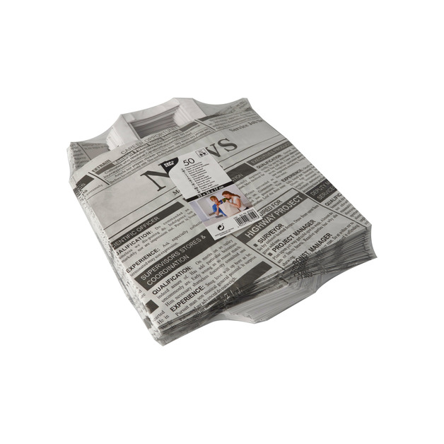 Pap Star Tragetasche Papier Newsprint 25 x 36 50er