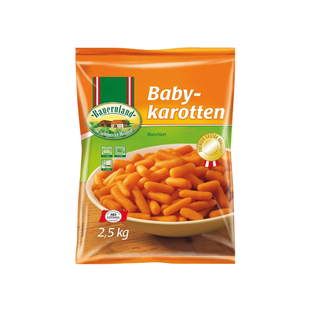 Bauernland Österreichische Babykarotten 30 / 50, tiefgekühlt 2,5 kg