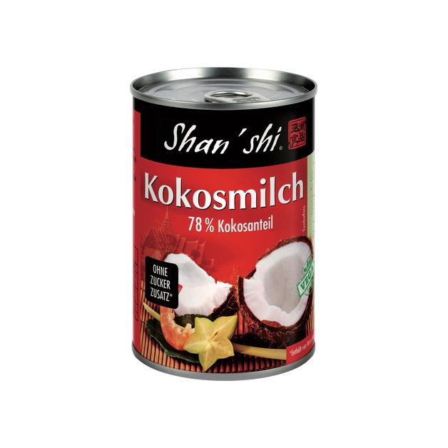 Shan Shi Kokosmilch 78% Kokosanteil - 22% Kokosfettanteil 400 g