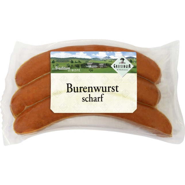 Greisinger Burenwurst scharf 3Stück 400g