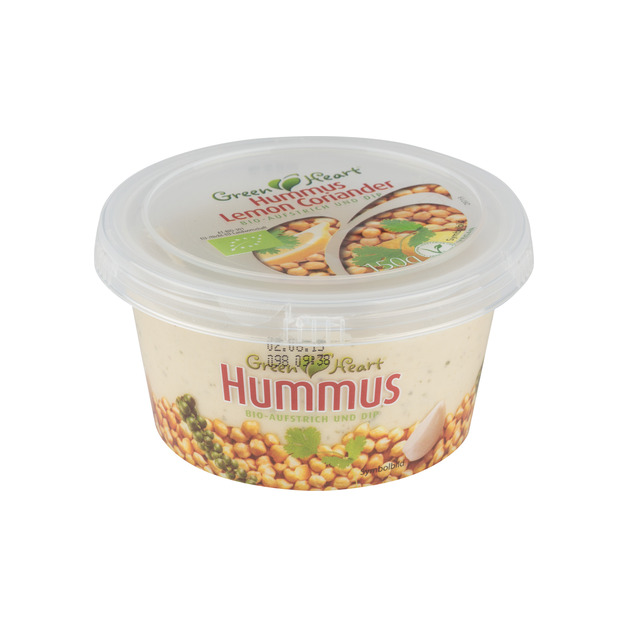 Green Heart Bio Hummus Lemon Coriander Aufstrich und Dip 150 g