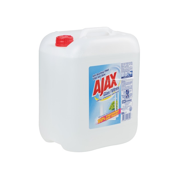 Ajax Glasreiniger Kristall, 100% streifenfrei, mit Ammoniak 10 l