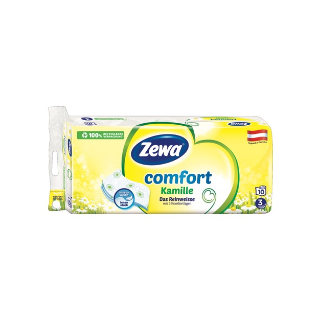 Zewa Comfort Toilettenpapier Kamille, 3 lagig 10 Stk.