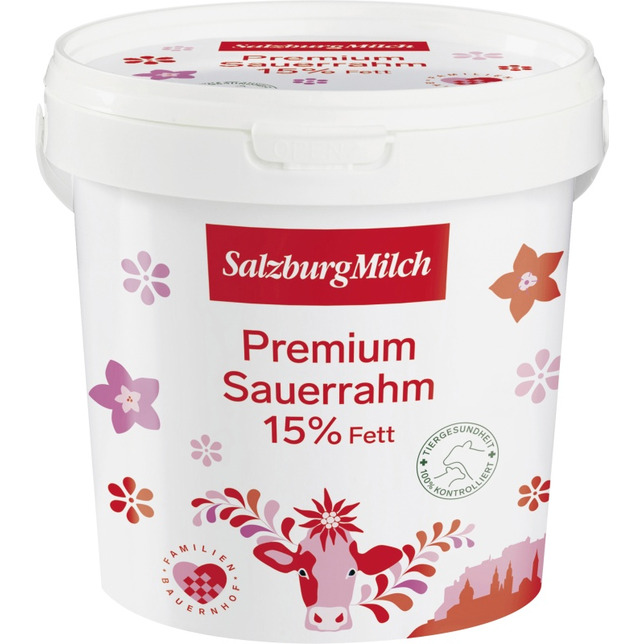 SalzburgMilch Premium Sauerrahm 1kg 15%Fett