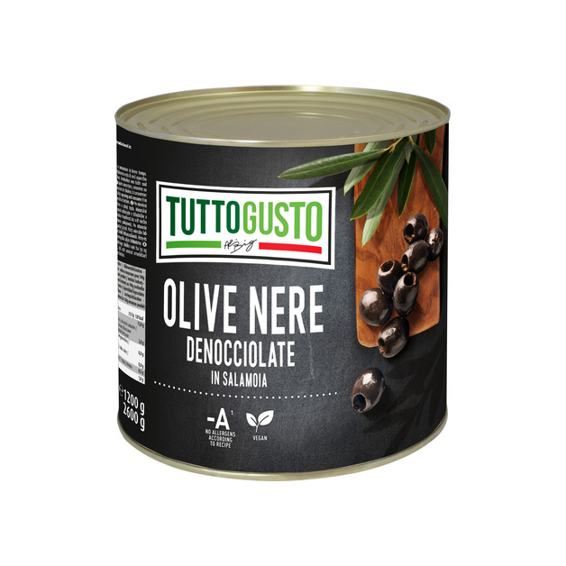Tutto Gusto Oliven, schwarz ohne Kern 2,6 kg