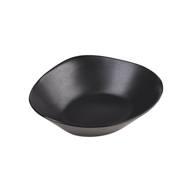 Schale Vongola Black L = 203 mm, B = 170  mm, H = 64 mm, Keramik, schwarz, oval