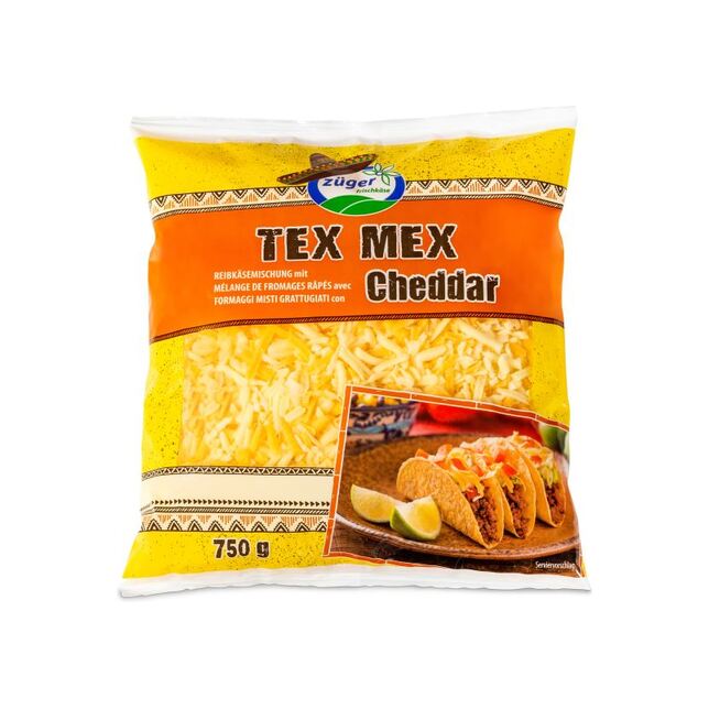 Käsemischung Mozzarella/Cheddar Tex Mex Züger 750g