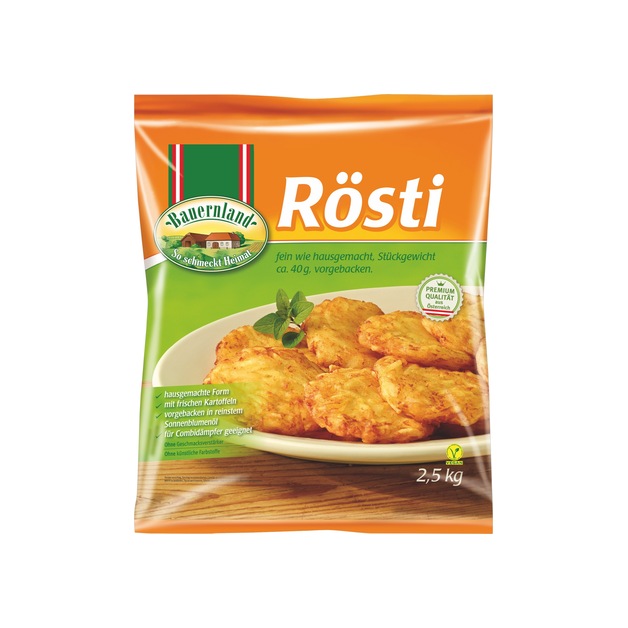 Bauernland Rösti hausgemacht 40 g, tiefgekühlt 2,5 kg