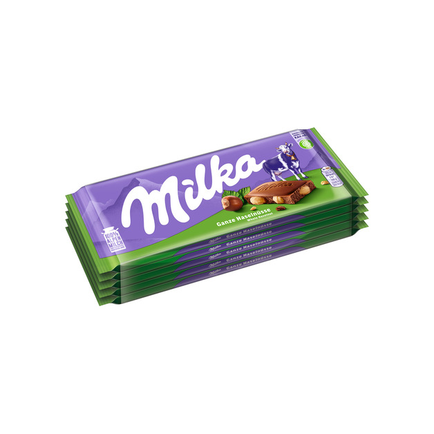 MILKA Schokolade Ganze Nuss Kakaoanteil mind. 30% 5 x 100 g