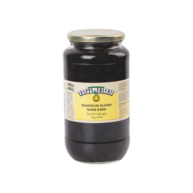 Happy Frucht Oliven schwarz ohne Kern 340/360 900 ml