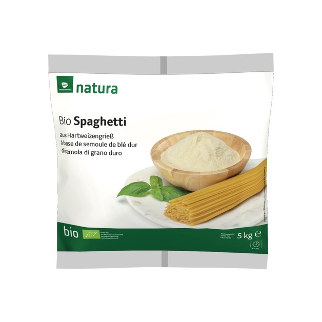 Natura Bio Hartweizengries Teigwaren Spaghetti ohne Ei 5 kg