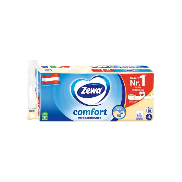 Zewa Comfort Toilettenpapier gelb, 3 lagig 10 Stk.