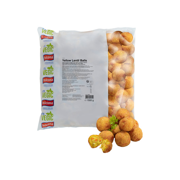 Hilcona Yellow Lentil Balls Linsenbällchen vegan tiefgekühlt 1,5 kg