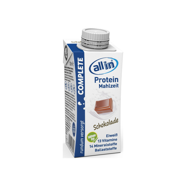 allin Complete Protein Mahlzeit Schokolade 200 ml