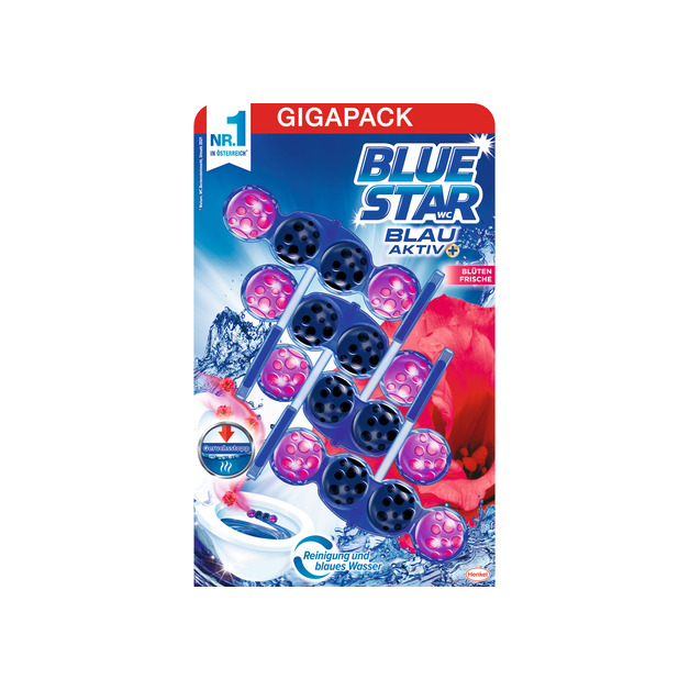 Blue Star Blau Aktiv Blütenfrische VP WC Reiniger 4 x 50 g