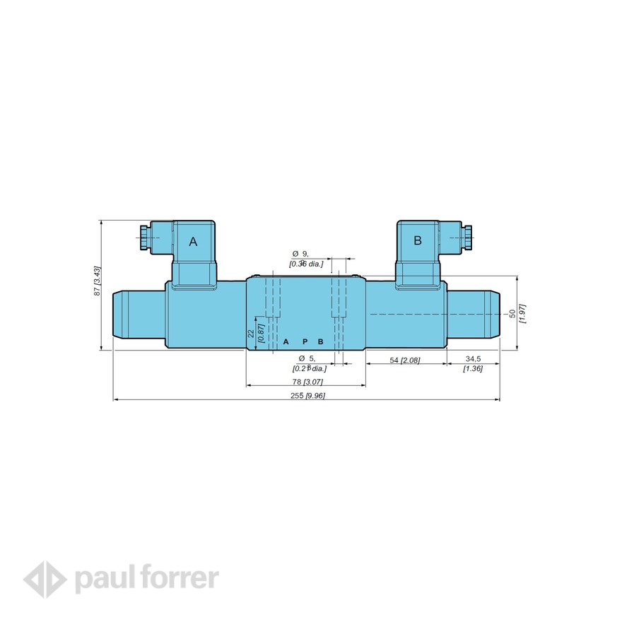 Paul Forrer AG - 4/3-Wegeventile CETOP 3, zwei Magnete A+B «DE»