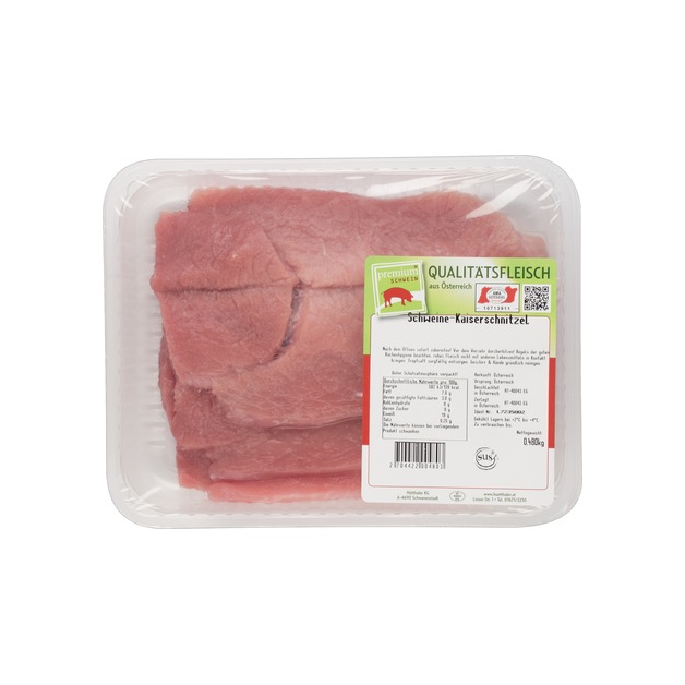 premium - Schwein Schnitzel vom Kaiserteil frisch aus Österreich 3 x ca. 170 g