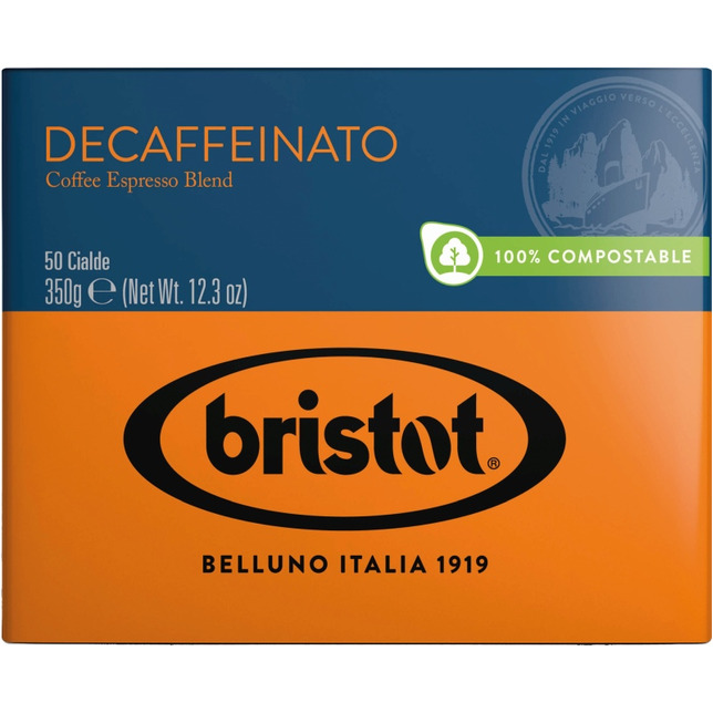 Bristot espresso Pads entkoffeiniert 50 Stück a 7 Gramm