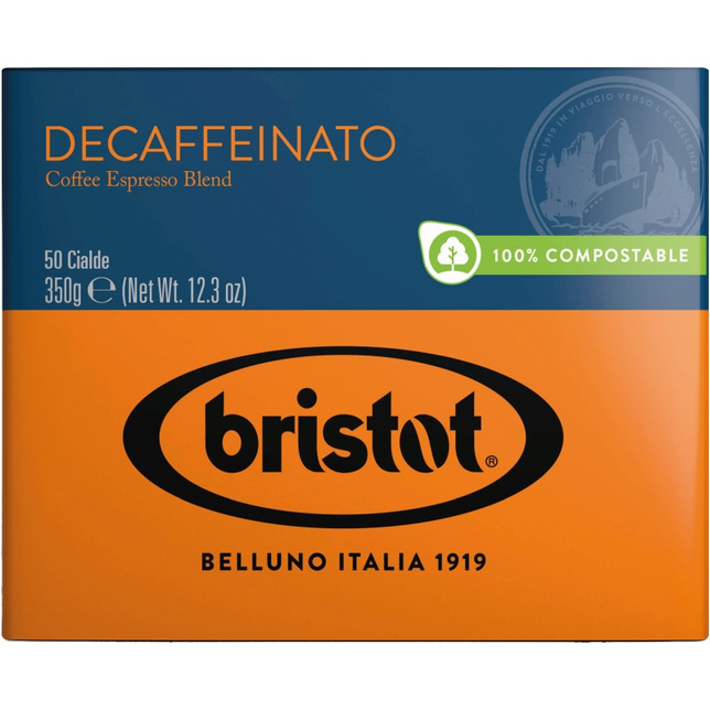 Bristot espresso Pads entkoffeiniert 50 Stück a 7 Gramm