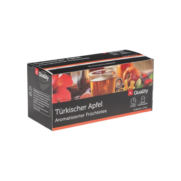 Quality Tee Türkischer Apfel Tassenportionen im Aromaschutzbeutel 25er