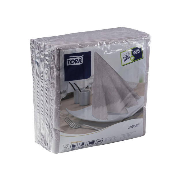 Tork Linstyle Servietten 39 x 39 cm, grau, 1/4 Falz 50 Stk.