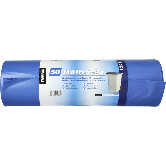 Papstar Müllsacke 120l 50Stk blau