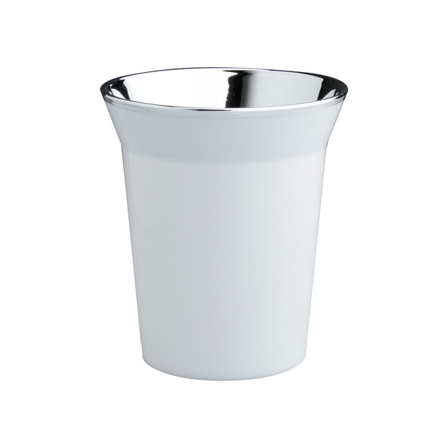 Tischbehälter H = 150 mm, Kunststoff, weiß, mit Chromring
