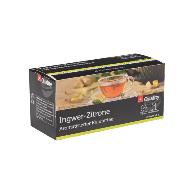 Quality Tee Ingwer Zitrone Tassenportionen im Aromaschutzbeutel 25er