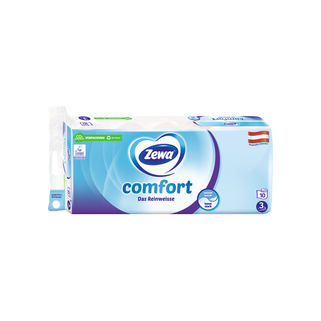 Zewa Comfort Toilettenpapier weiß, 3 lagig 10 Stk.