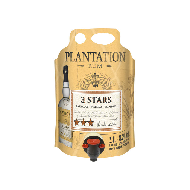 Plantation 3 Stars White Rum aus Trinidad, Jamaica und Tobago 2,8 l