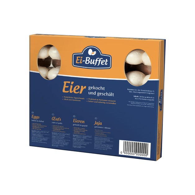Ei-Buffet Eier gekocht und geschält Freilandhaltung 30 Stk