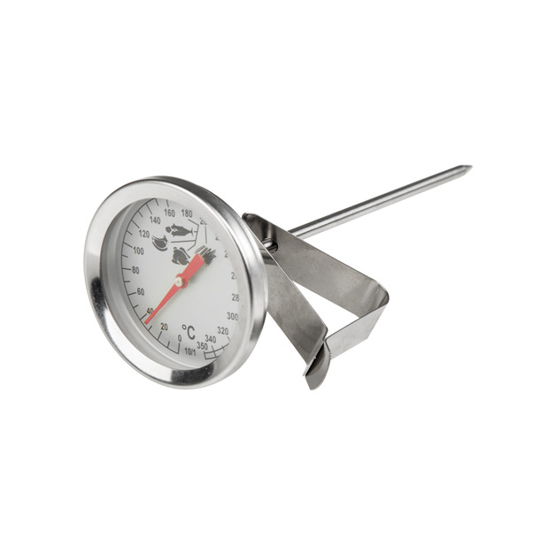 Frittierthermometer Metall mit Klemme Edelstahl, von 0 bis 350 Grad Celsius