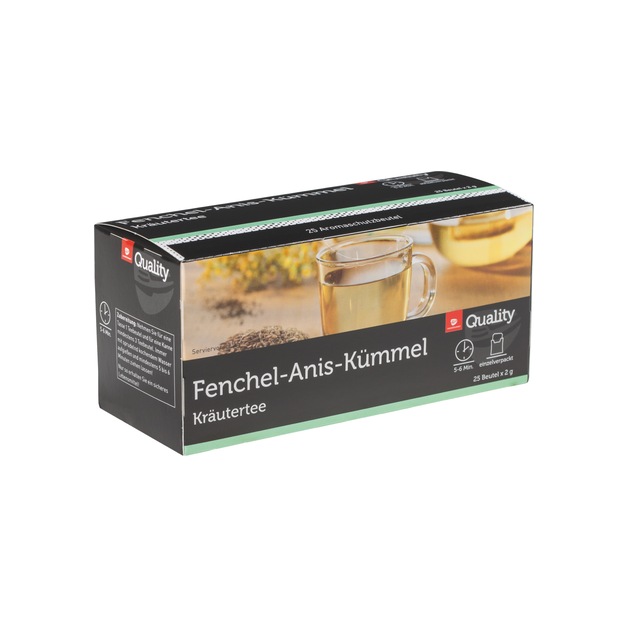 Quality Tee Fenschel Anis Kümmel Tassenportionen im Aromaschutzbeutel 25er