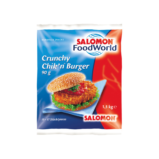 Salomon Crunchy Chick'n Burger 15-17 Stück ca. 90 g, gegart, tiefgekühlt 1,5 kg