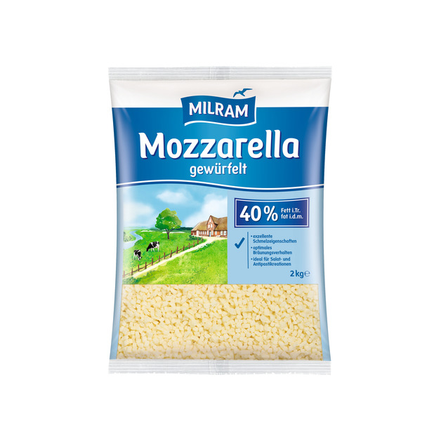 Milram Milram Mozzarella gewürfelt 40% Fett i. Tr. 2 kg