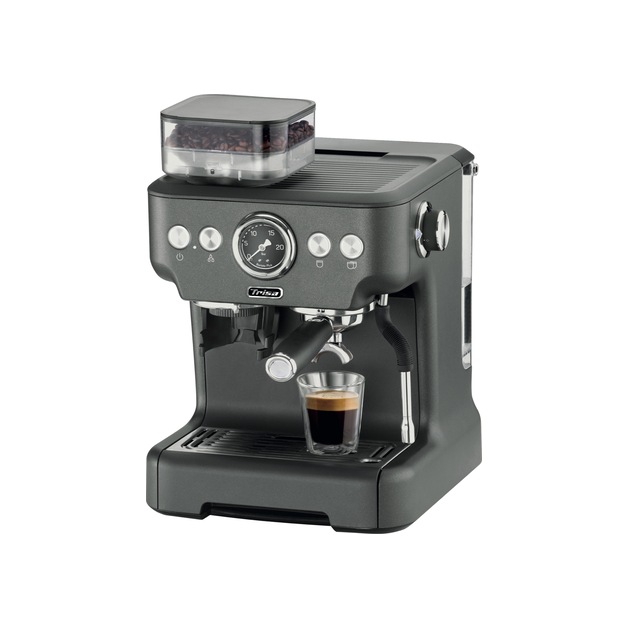 Espressomaschine Barista plus integriertes Kegelmahlwerk Farbe antrazit