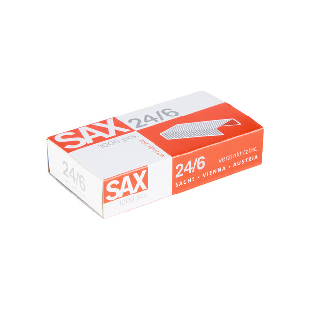 Sax Heftklammern verzinkt 24/6 für max. 30 Blatt 1000 Stk.