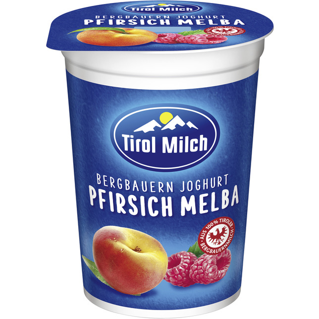 Tirol Milch Fruchtjoghurt 500g Pfirsich-Melba