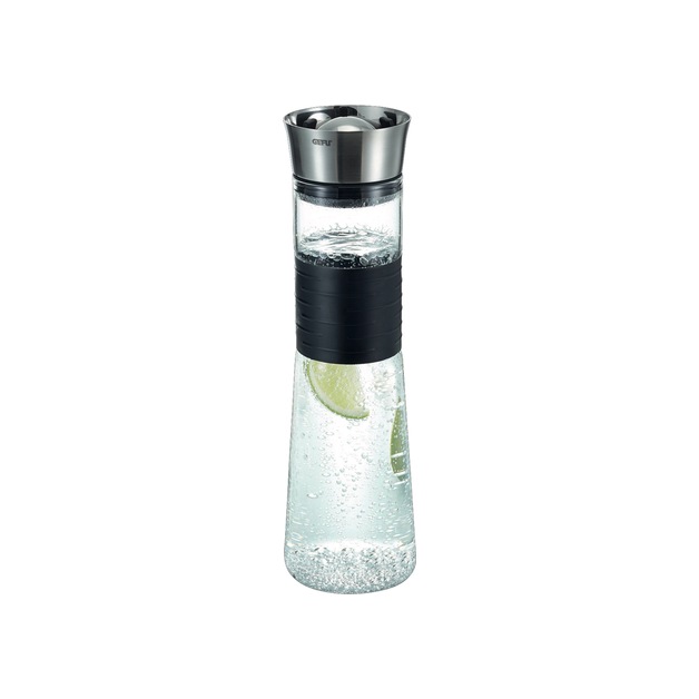 Gefu Karaffe Cascada, Borosilikatglas I = 1000 ml, mundgeblasen, integrierter Siebeinsatz