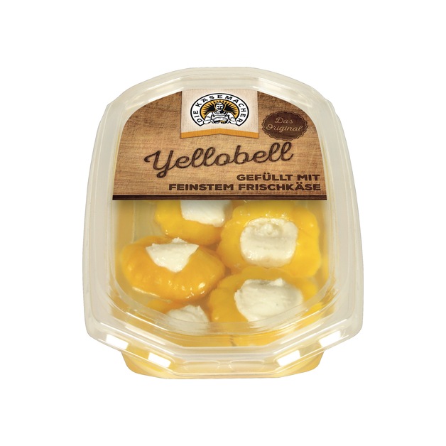 Die Käsemacher Yellowbell gefüllt mit Frischkäse 140 g