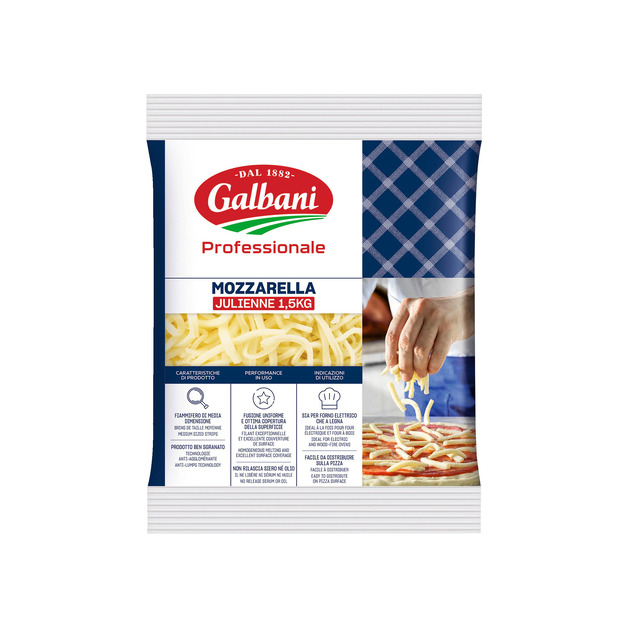 Galbani Mozzarella Julienne 45% Fett i.Tr. 1,5 kg