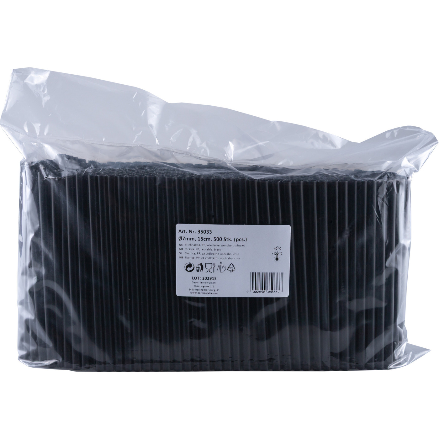 DeinPack 100 Mehrweg-Trinkhalme aus Kunststoff - 7mm Länge 150mm - Nachhaltig