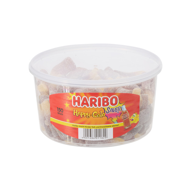 7,90€/1kg) Haribo Pasta Basta Cola Sauer 150 Stück - Fruchtgummi Dose