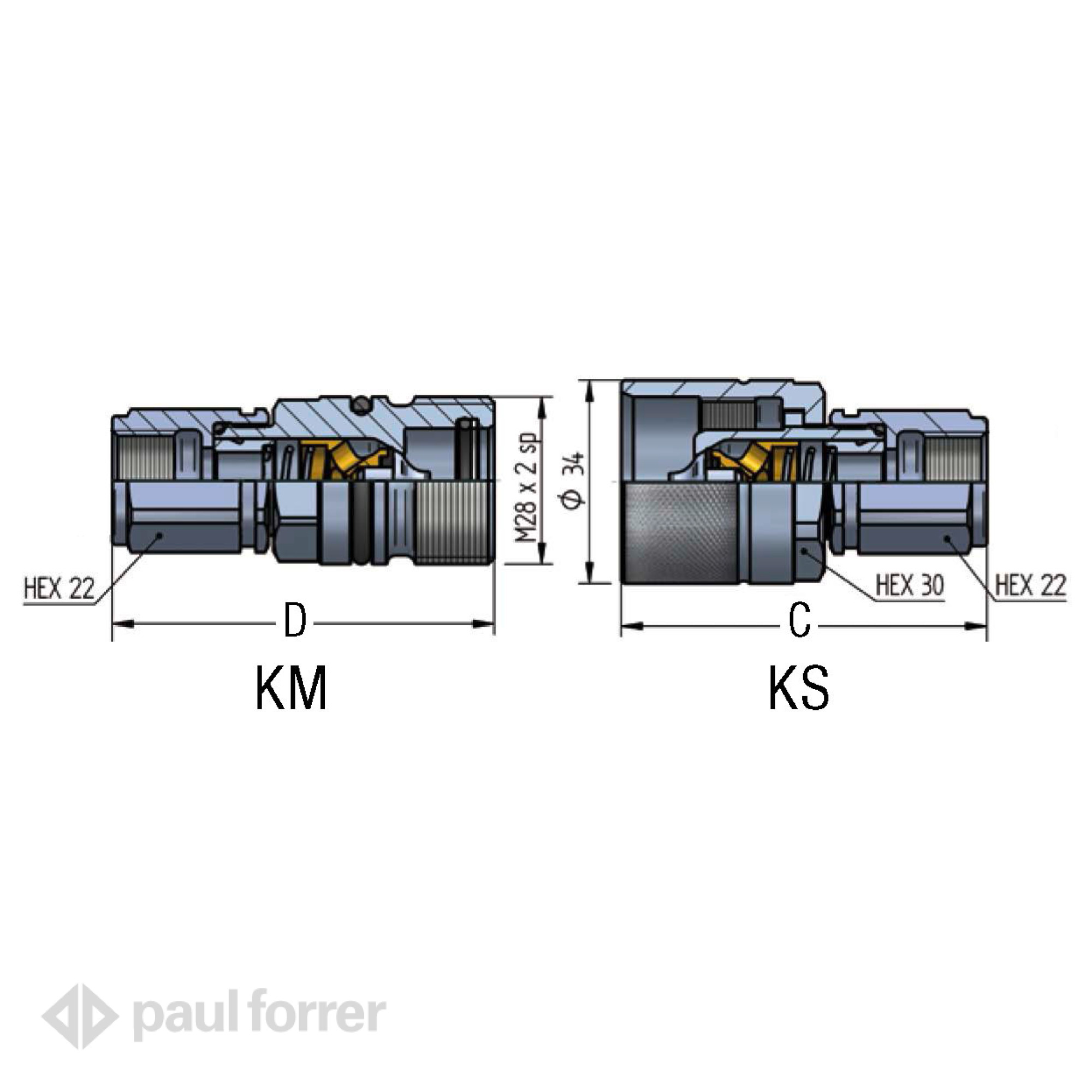 Paul Forrer AG - Schraubkupplung Muffe ISO 14541