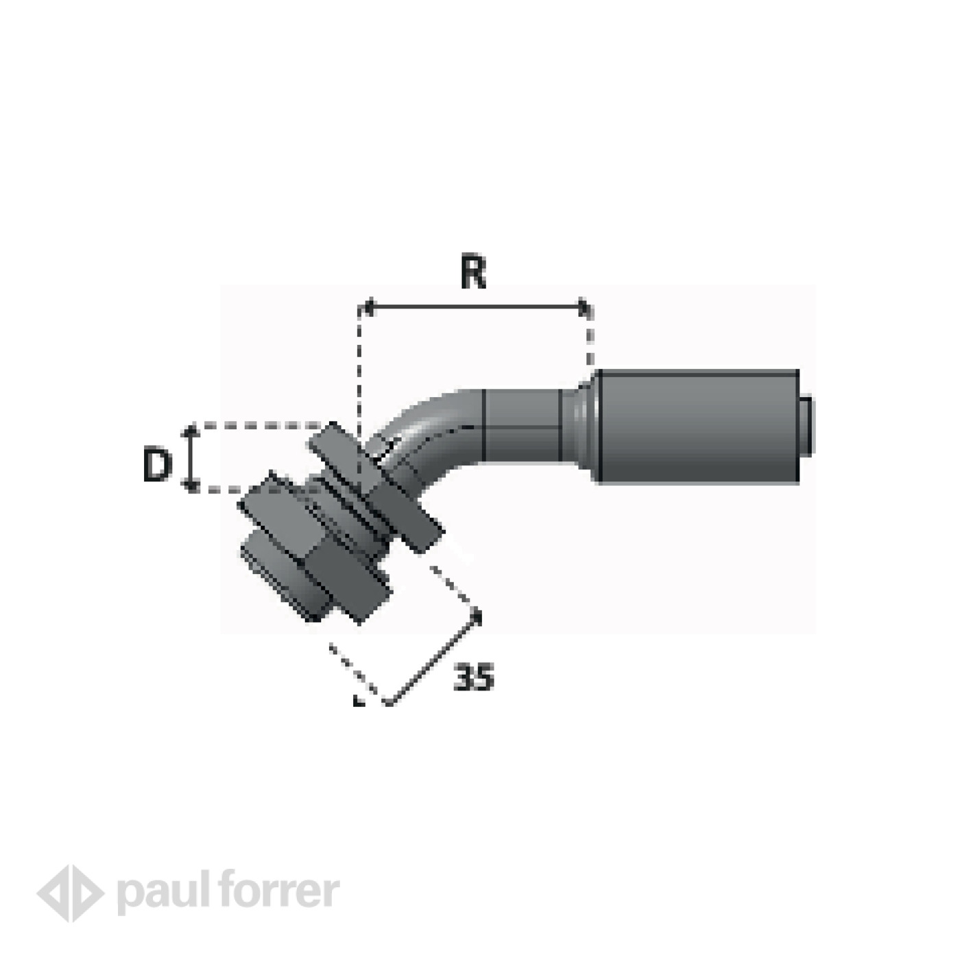 Paul Forrer AG - Pressarmatur Klima 45° Schott-Steckverbinder mit O ...