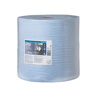 Tork 130070 Extra Starke Mehrzweck-Papierwischtücher – 2-lagig, 340 M Rolle, Blau, Für W1-Spender