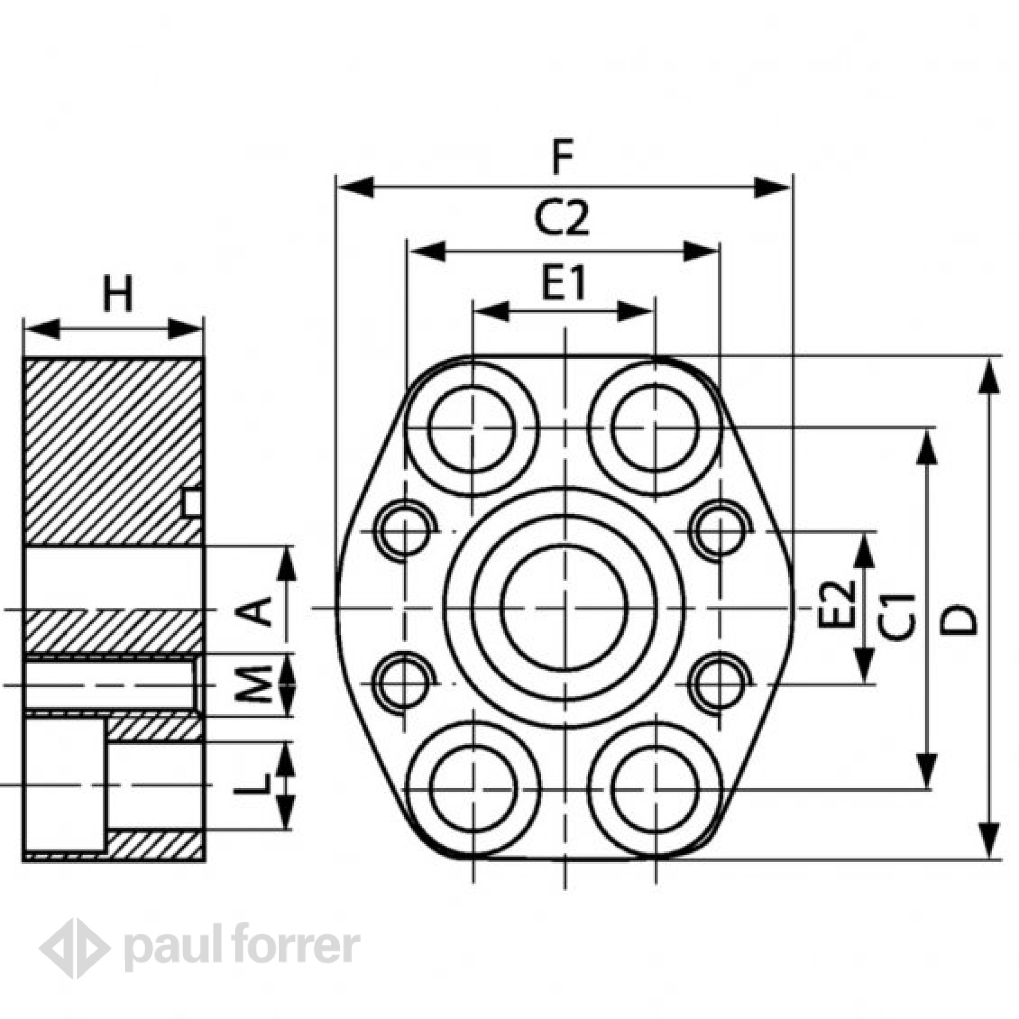 Paul Forrer AG - Gerade Flansch Reduktion 1-1/2 _ 1-1/4