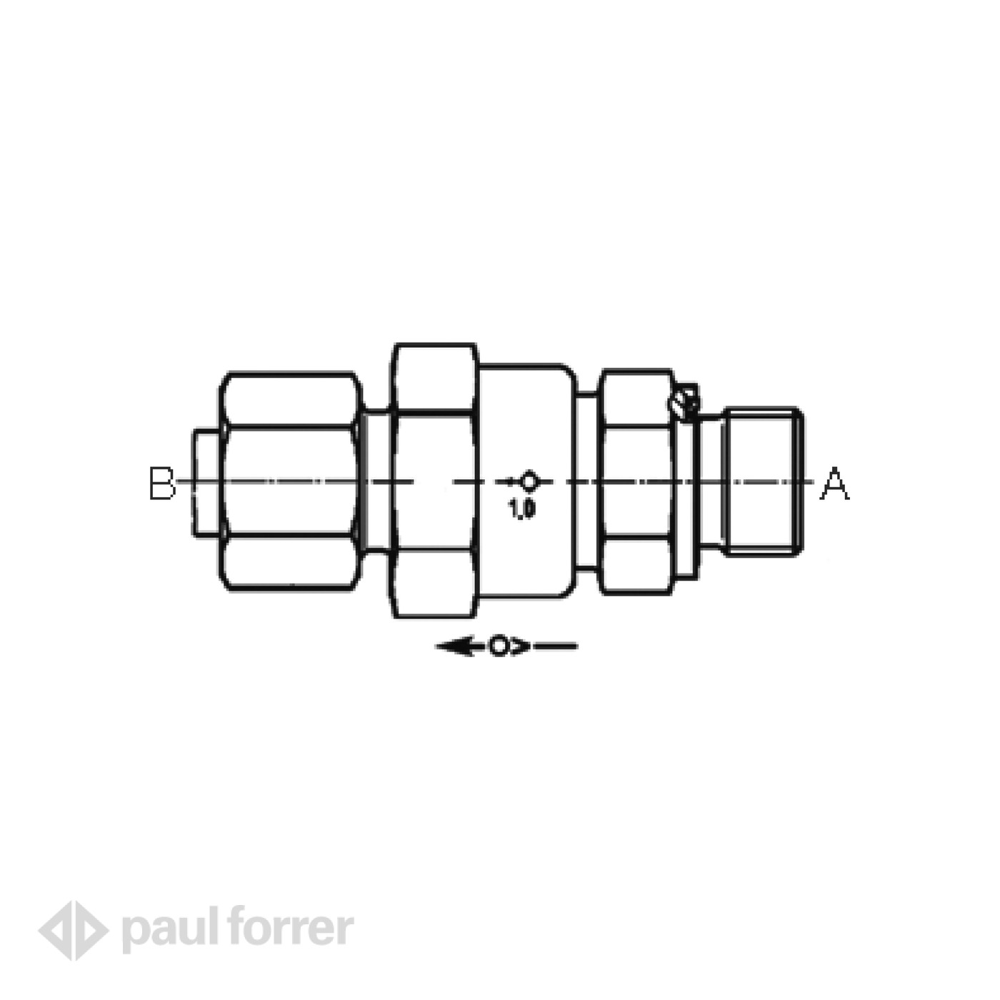 Paul Forrer AG - Clapet anti-retour mâle, métrique - P-RVV…M-WD
